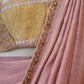 Blush Pink Pure Munga Silk Saree
