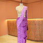 Lavender Whisper Leheriya Silk Saree