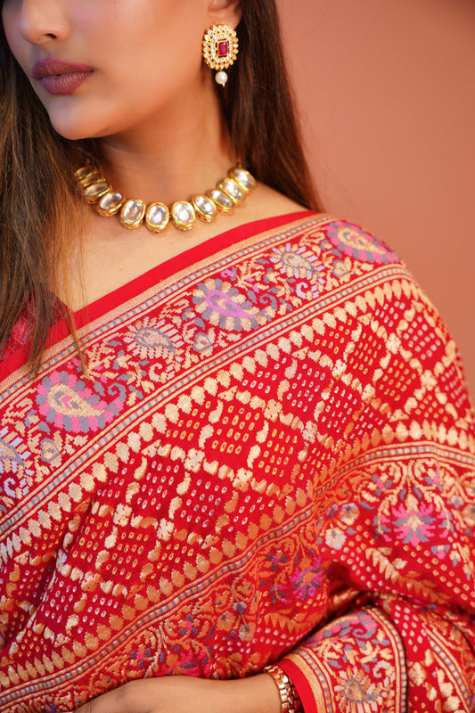 Laalika Banarasi Bandhej Saree