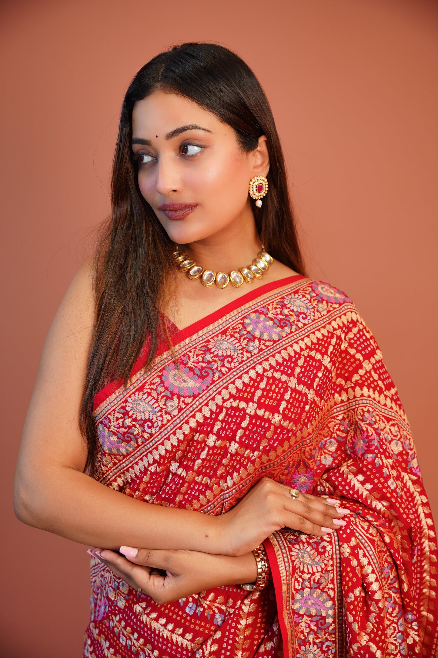 Laalika Banarasi Bandhej Saree