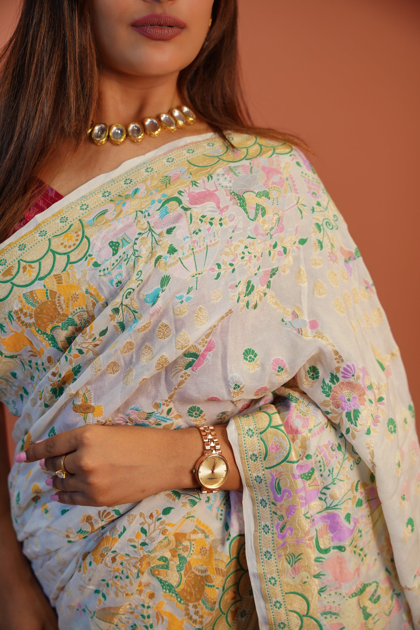 Vasanti Tussar Banarasi Saree