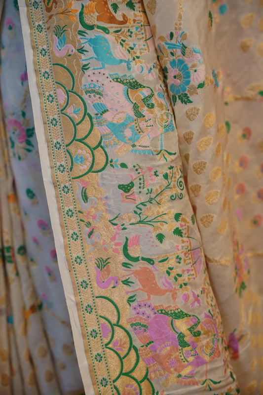 Vasanti Tussar Banarasi Saree