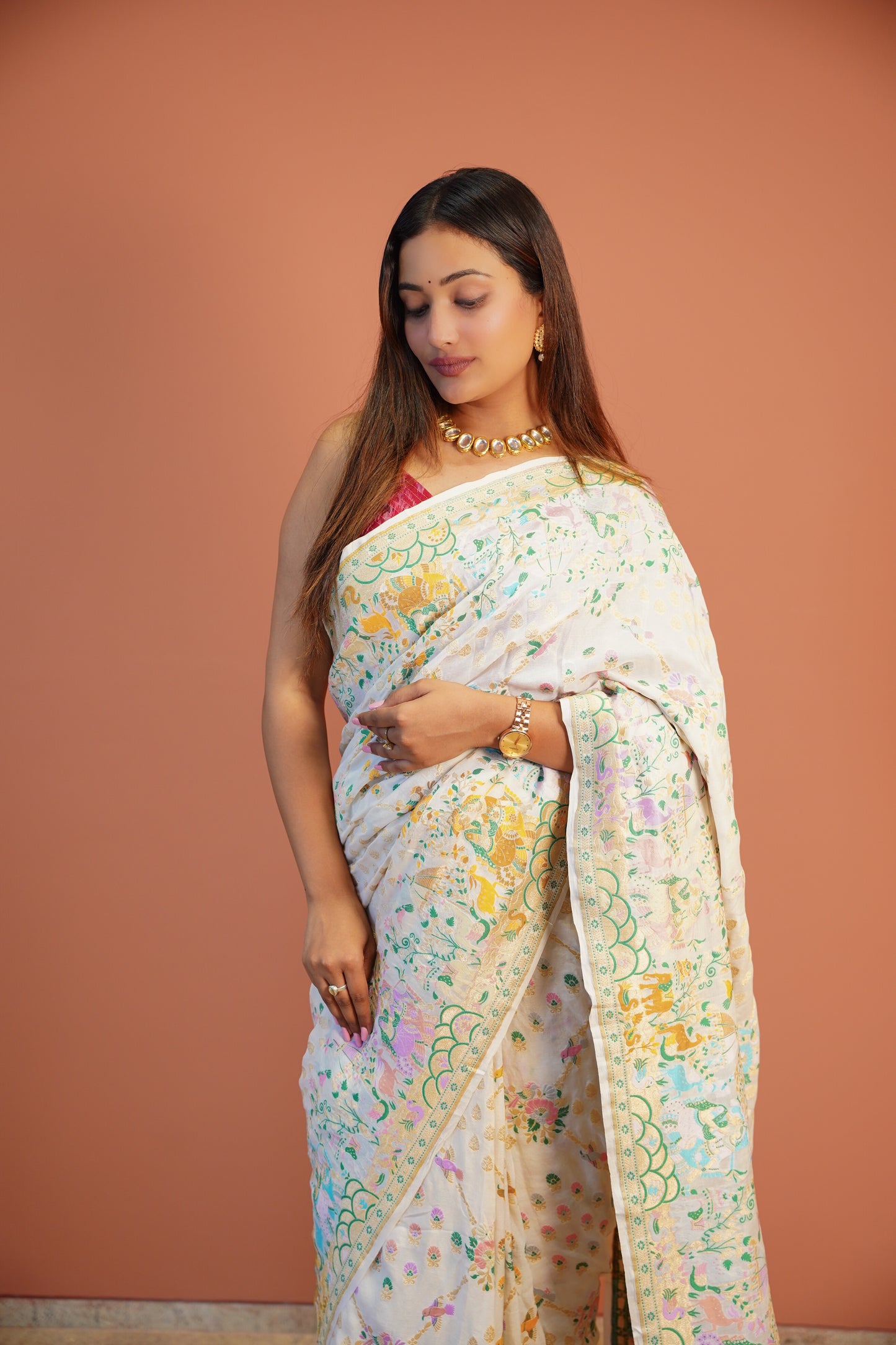 Vasanti Tussar Banarasi Saree