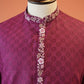 Wine Bhagalpuri Cotton Silk Kurta