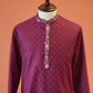 Wine Bhagalpuri Cotton Silk Kurta