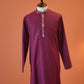 Wine Bhagalpuri Cotton Silk Kurta