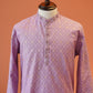 Lavender Bhagalpuri Cotton Silk Kurta