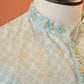 Powder Blue Bhagalpuri Cotton Silk Kurta