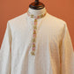 Ivory Bhagalpuri Cotton Silk Kurta