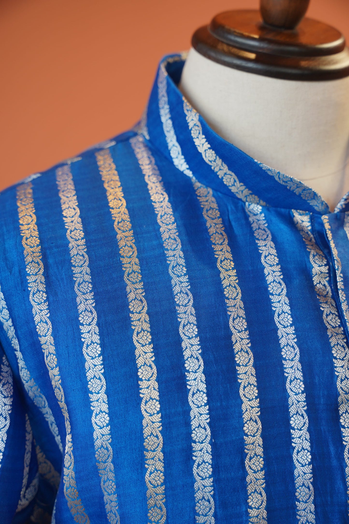 Royal Blue Pure Banarasi Silk Kurta