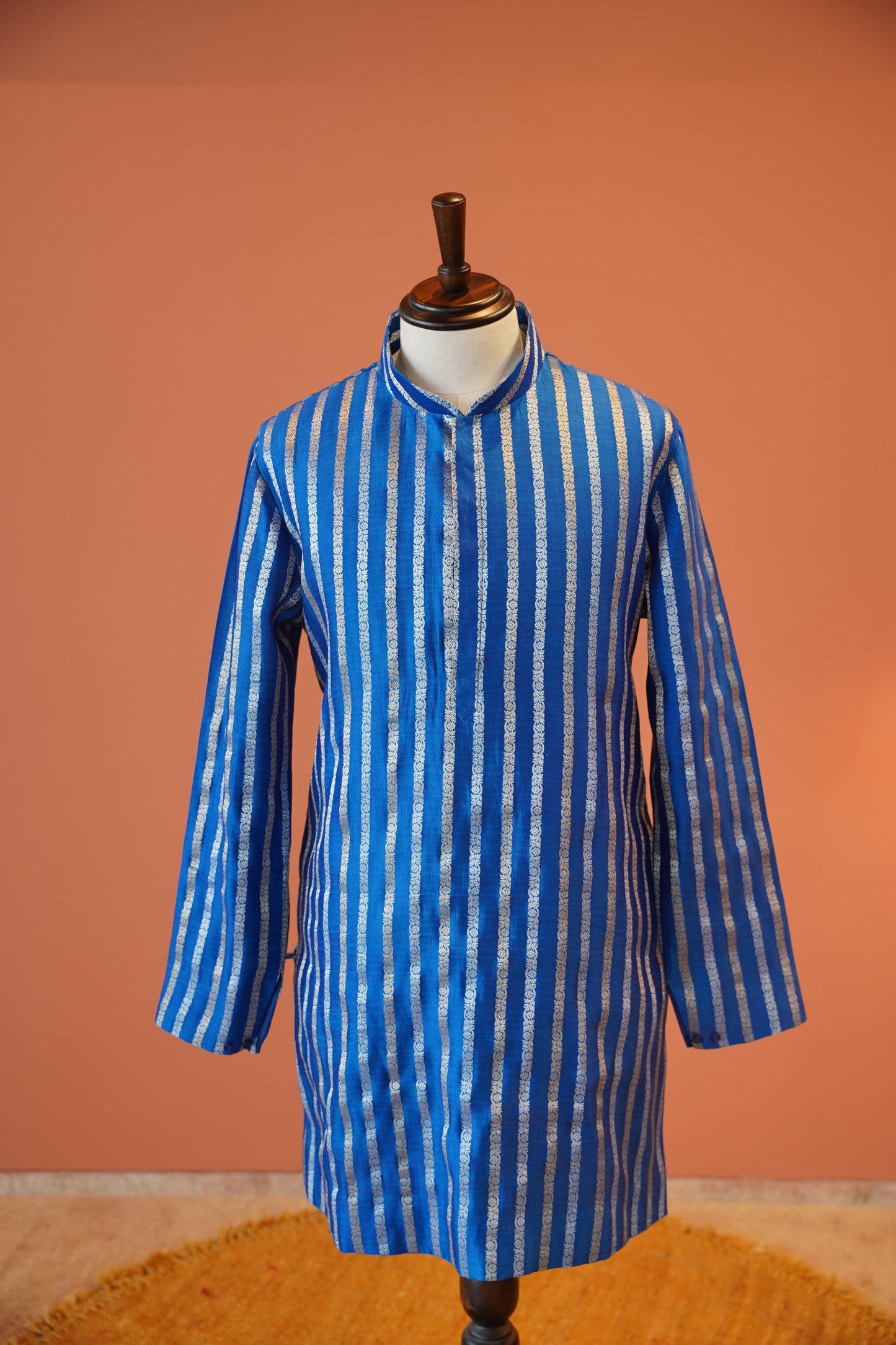 Royal Blue Pure Banarasi Silk Kurta