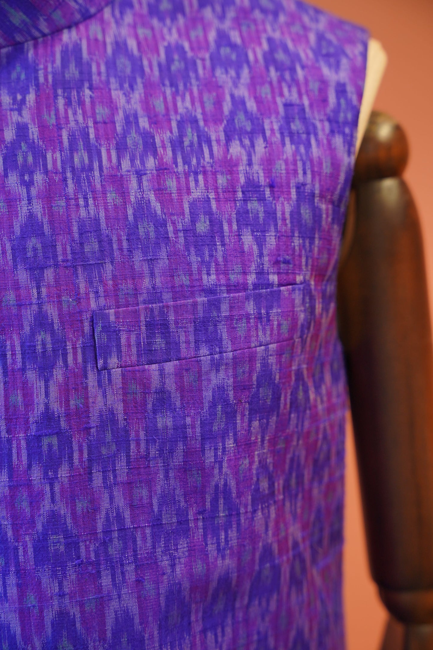 Purple Ikat Heritage Nehru Jacket