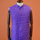 Purple Ikat Heritage Nehru Jacket