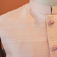 Classic Beige Matka Silk Nehru Jacket
