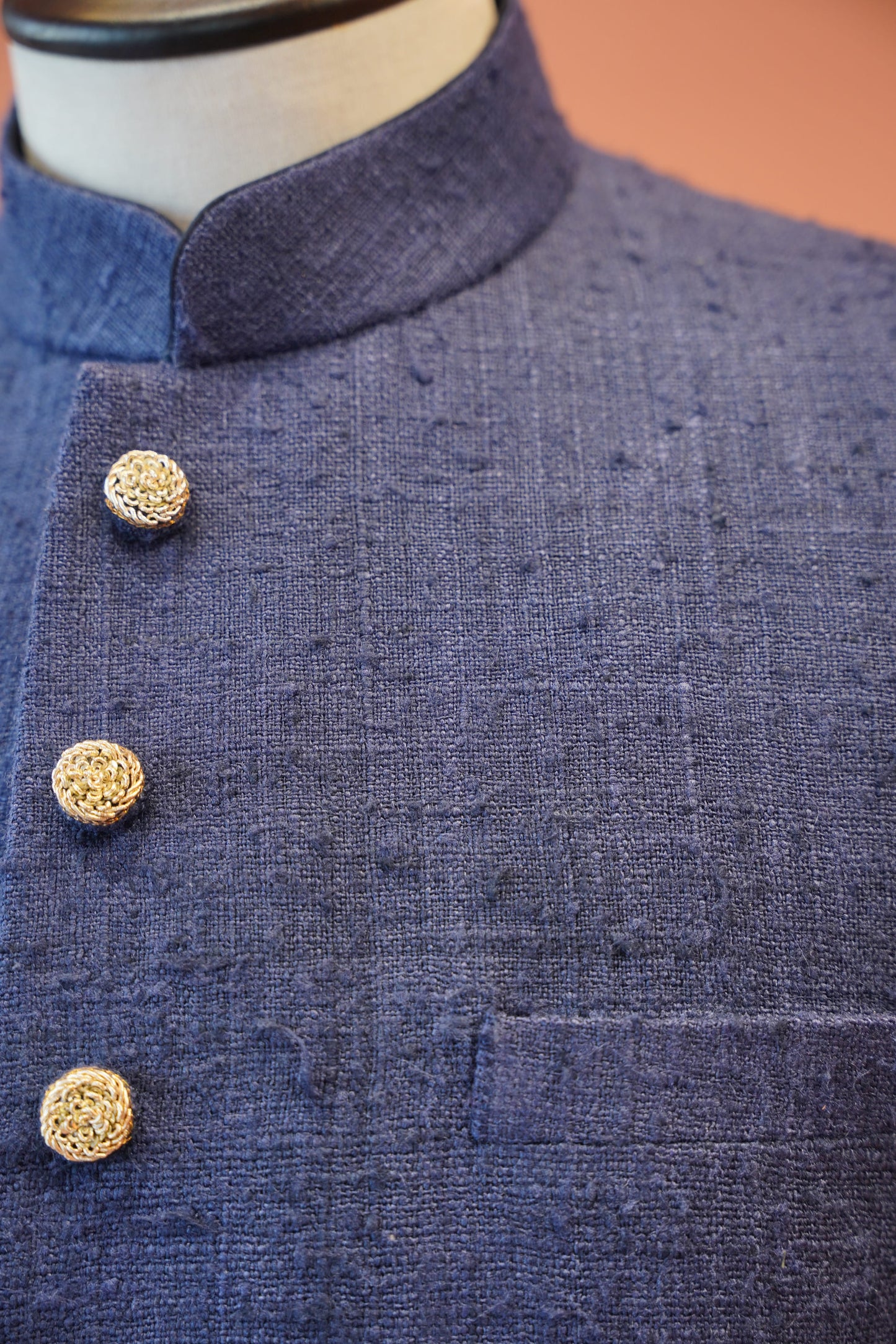 Blush Parsi Embroidered Nehru Jacket