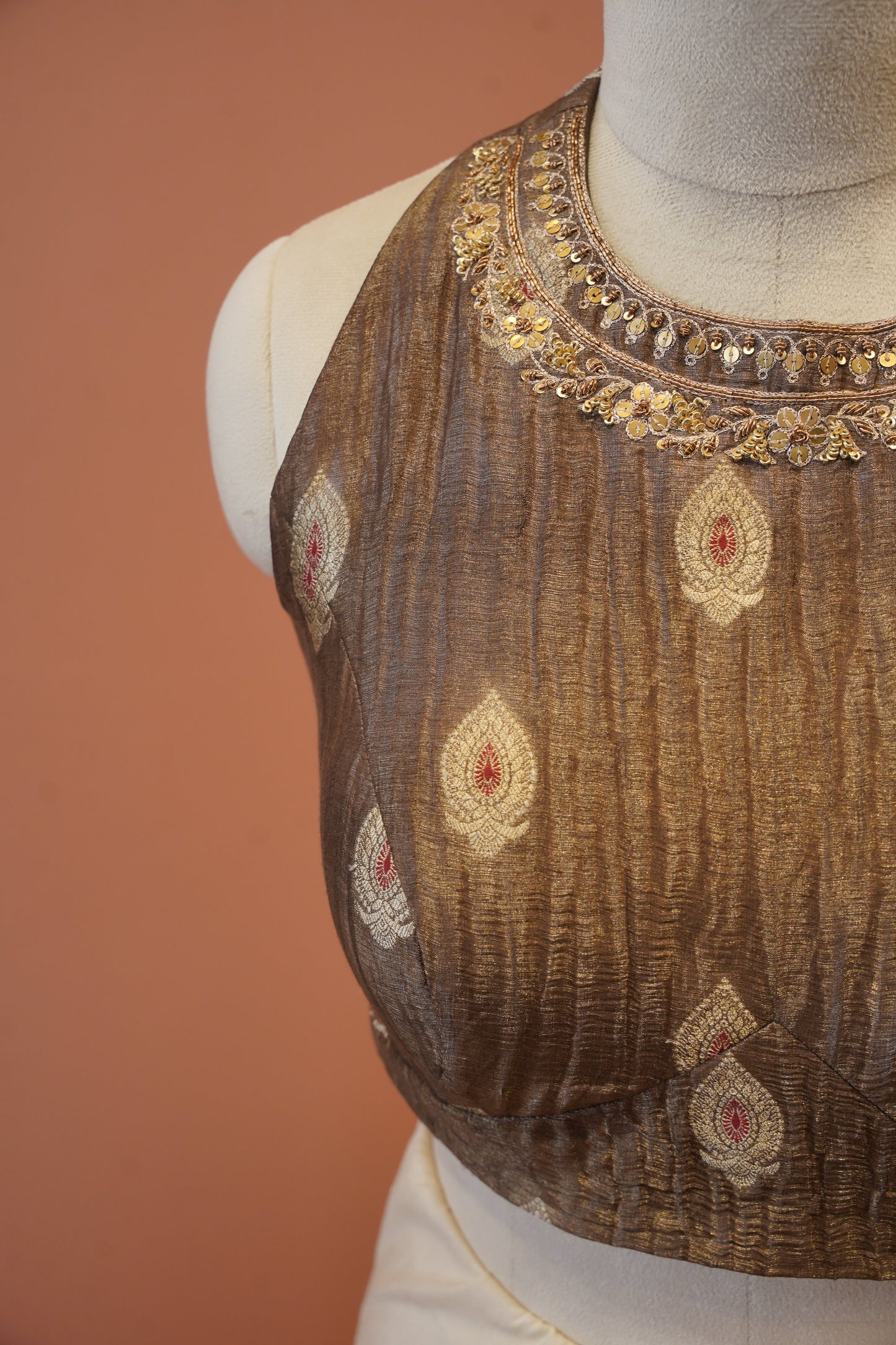 Antique Gold Halter Blouse