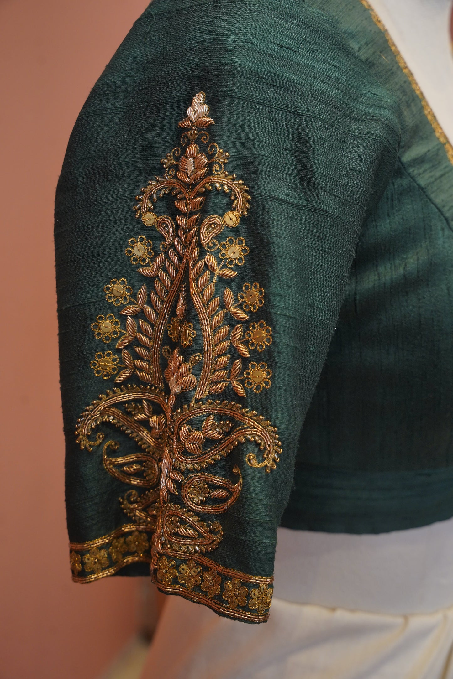 Sage Raw Silk Blouse