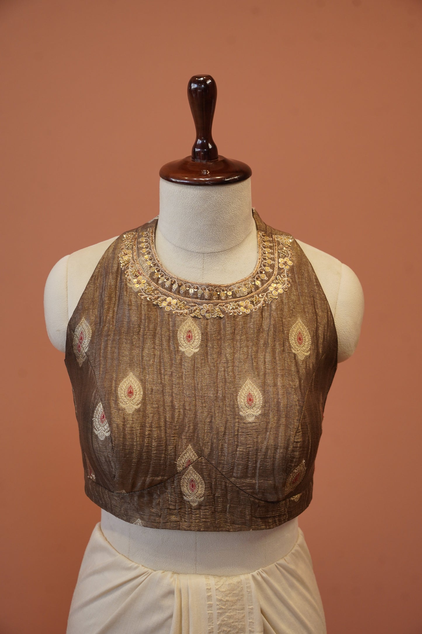 Antique Gold Halter Blouse