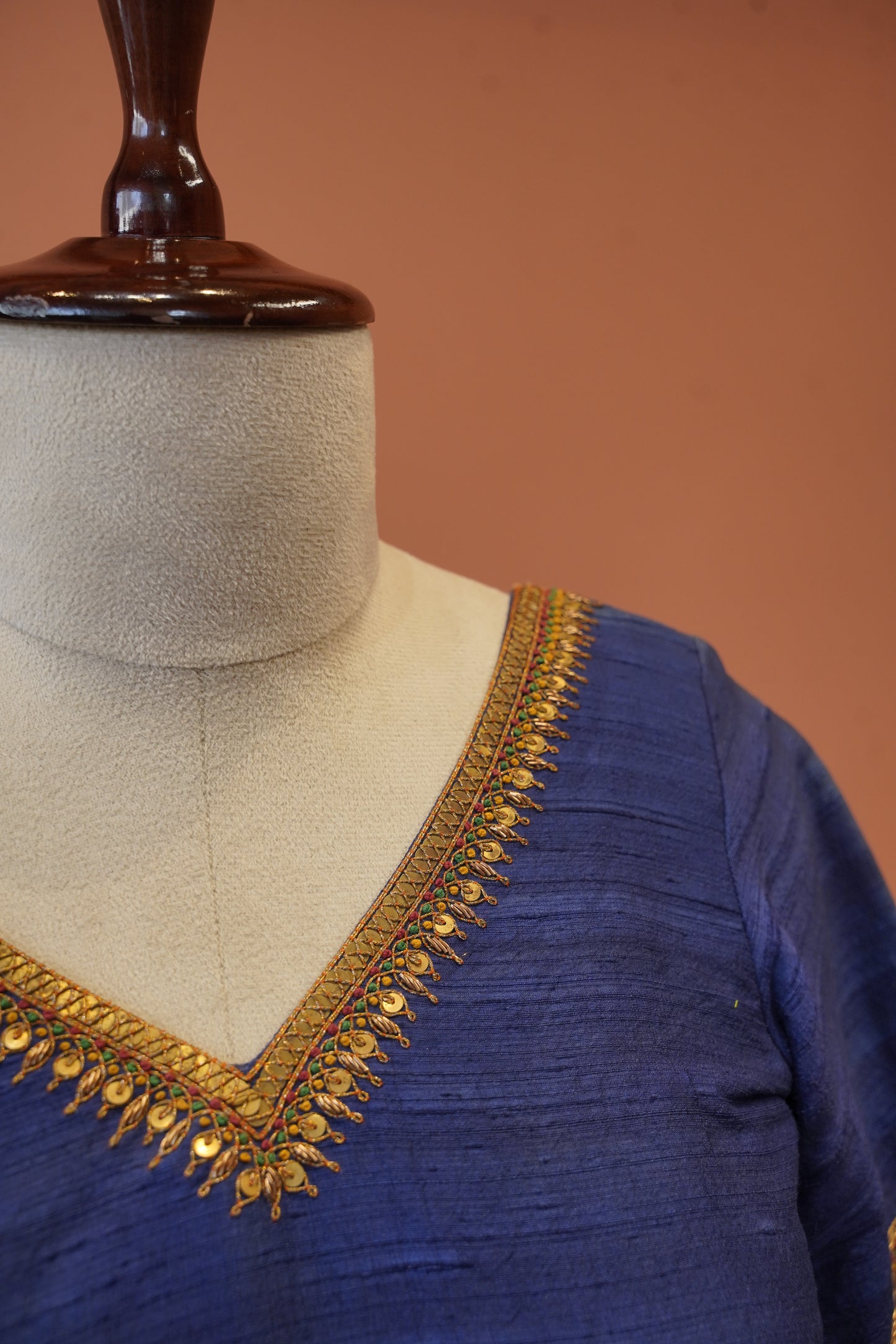 Blue Silk Blouse