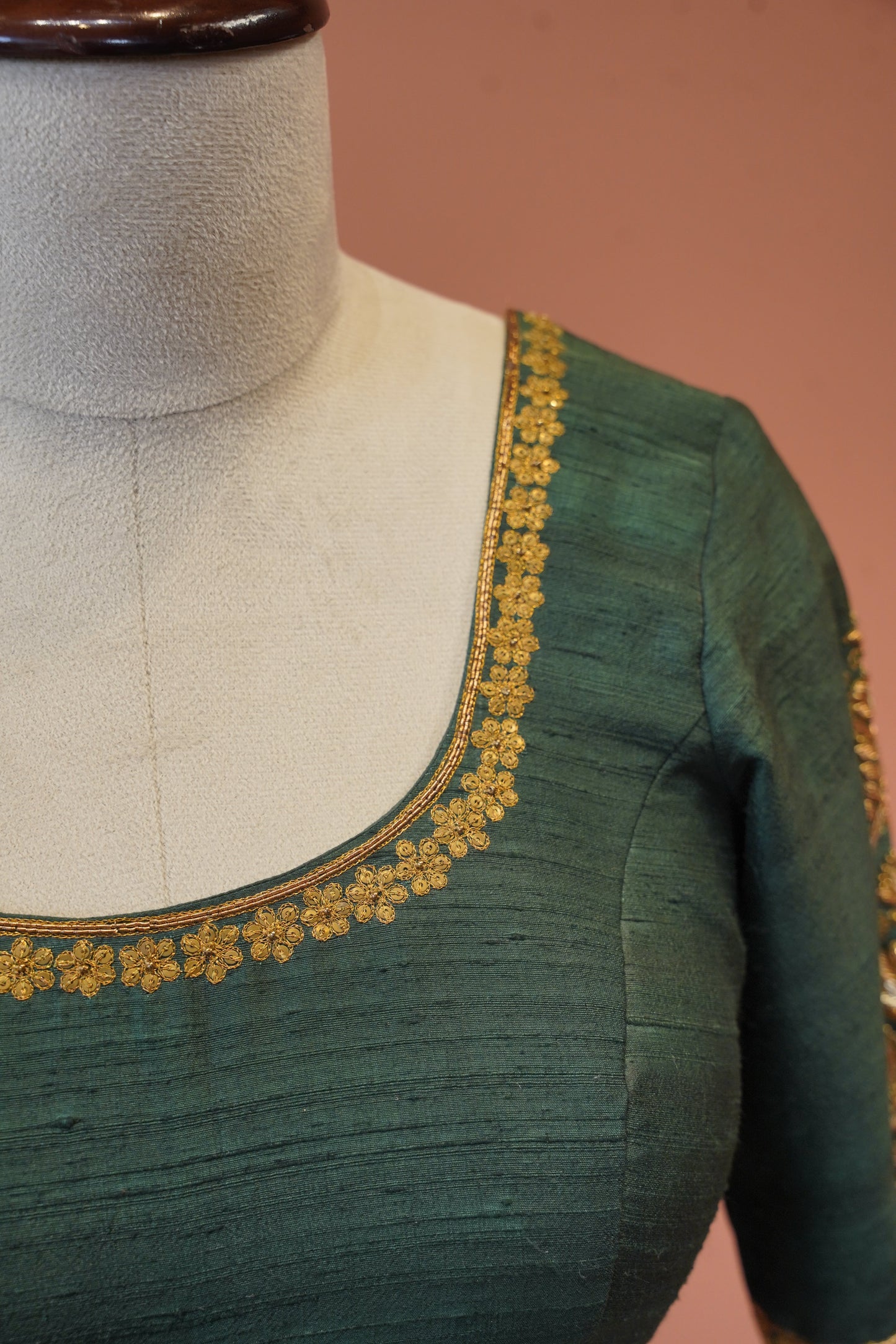 Sage Raw Silk Blouse