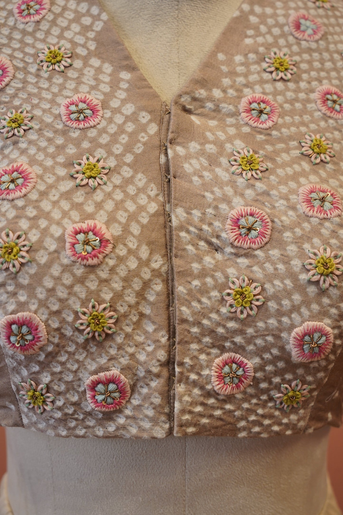 Beige Bandhej Blouse