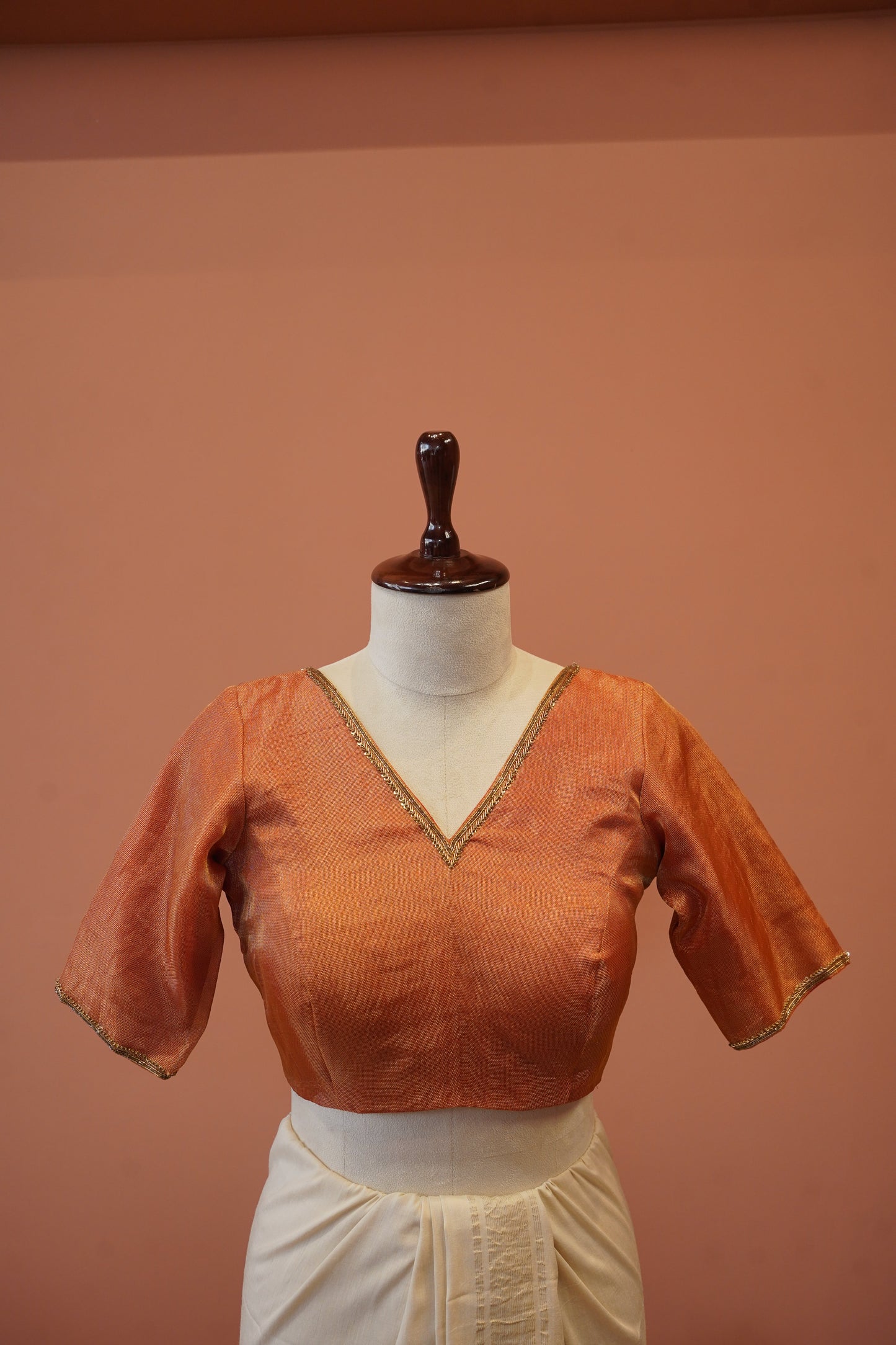 Madhur Copper V-neck Blouse