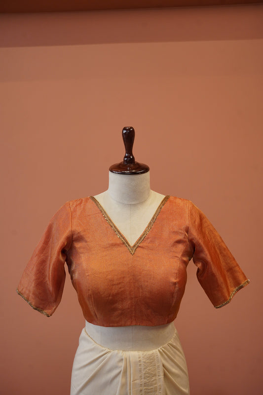 Madhur Copper V-neck Blouse