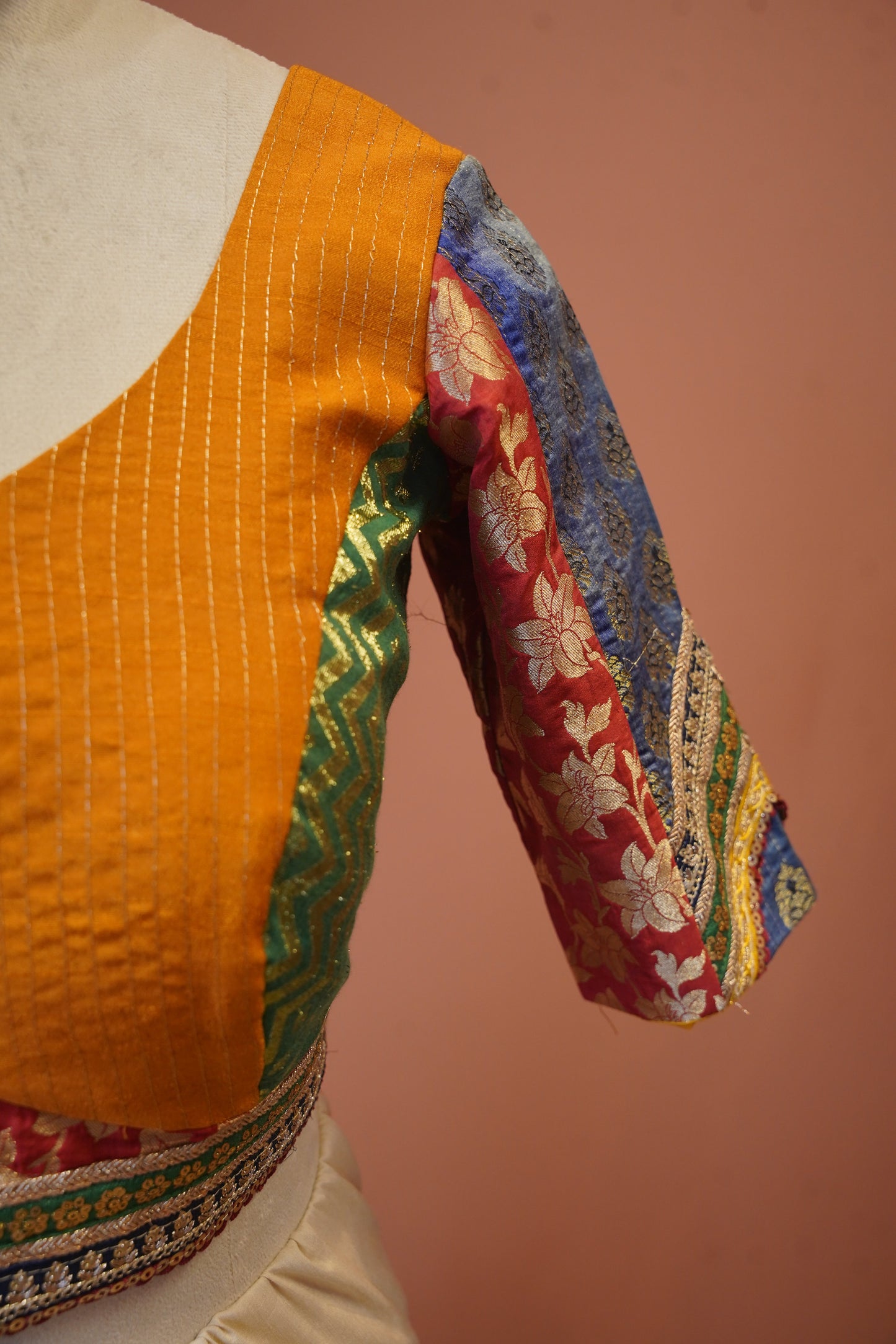Mustard Banarasi Blouse