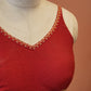 Red silk lace Blouse
