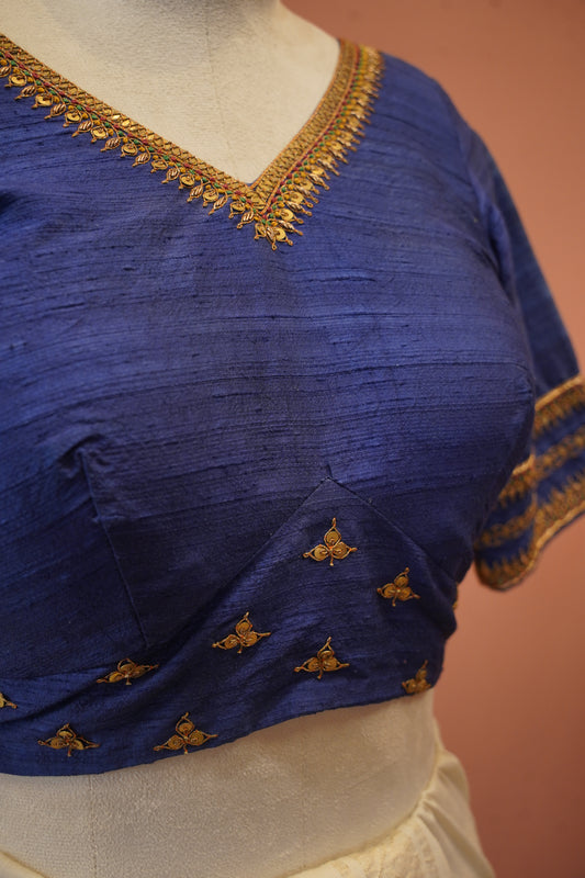 Blue Silk Blouse