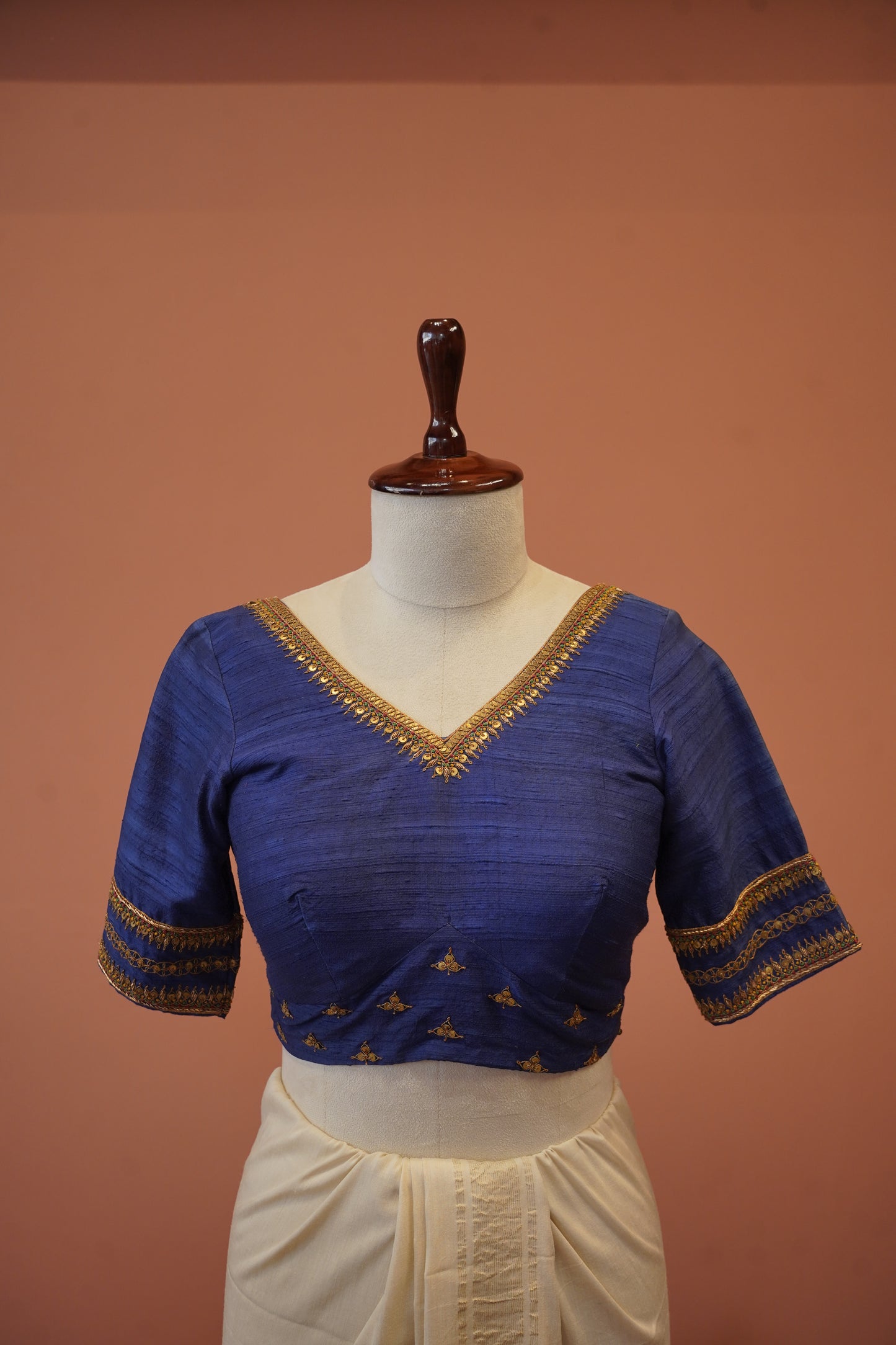 Blue Silk Blouse