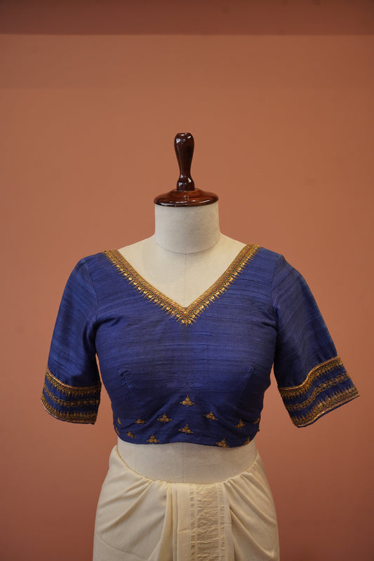 Blue Silk Blouse