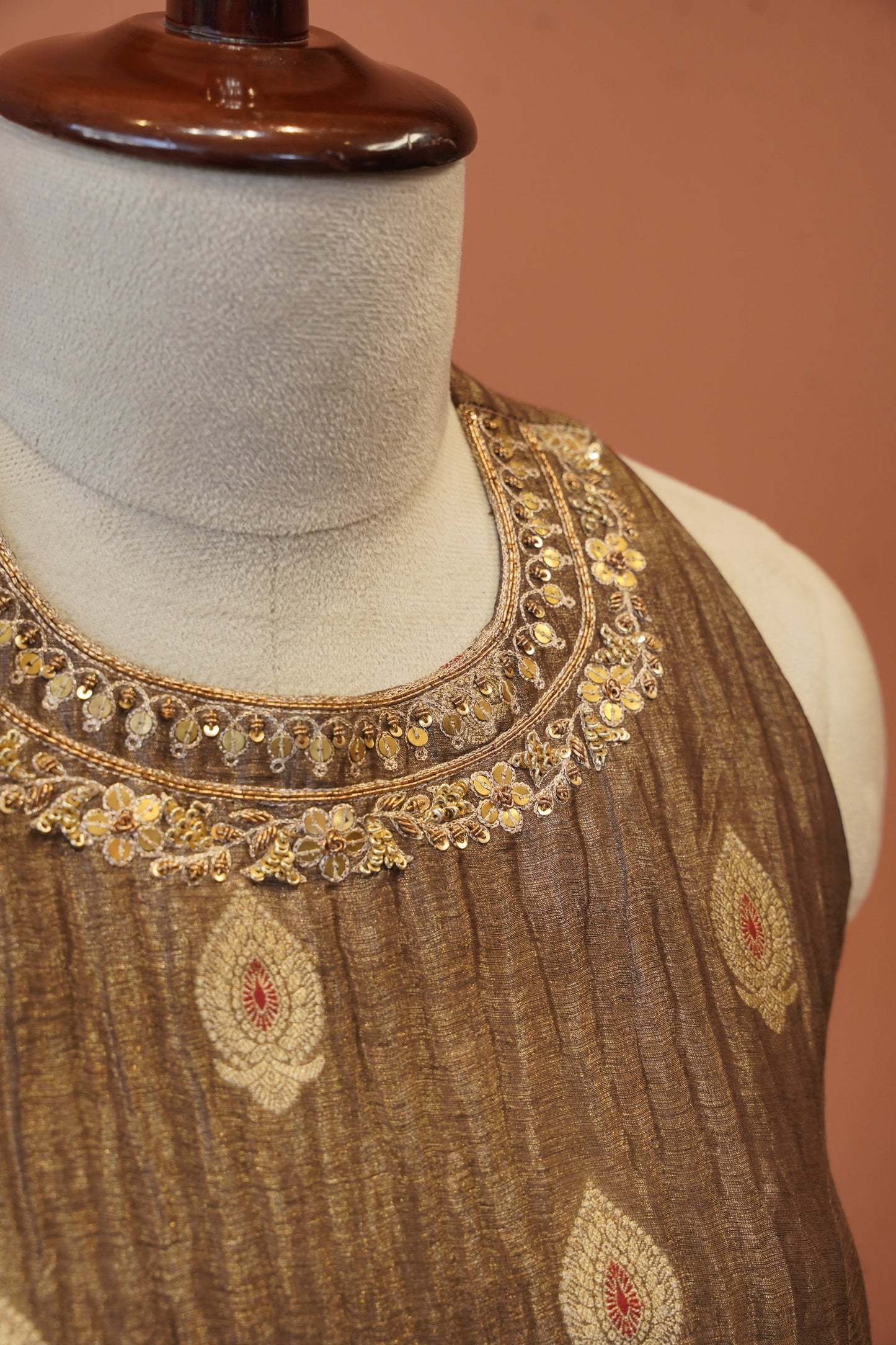 Antique Gold Halter Blouse
