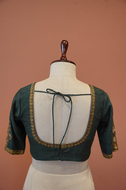 Sage Raw Silk Blouse