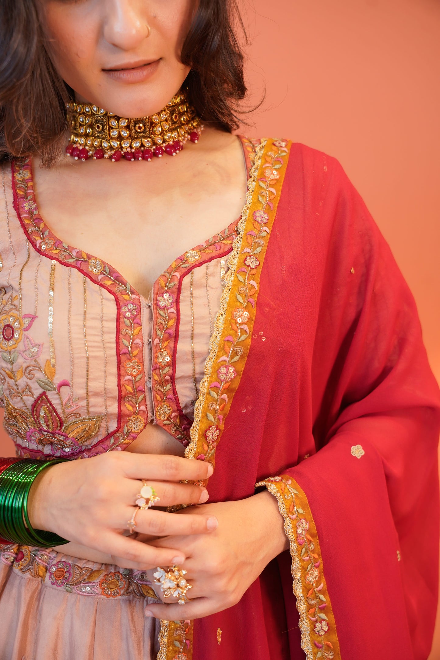 Surkh Saaz Lehenga