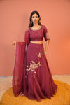 Wine Vanya Lehenga