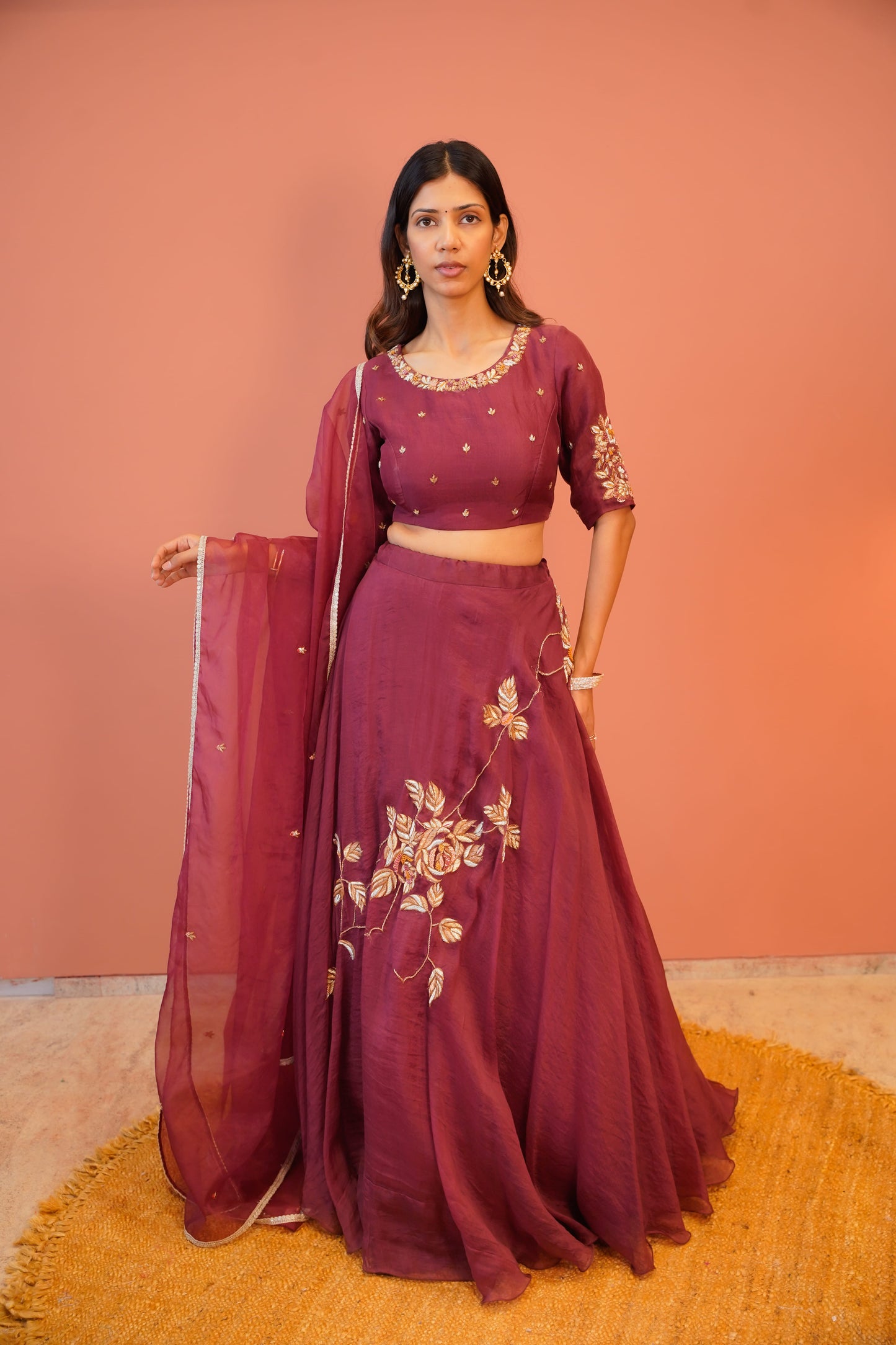 Wine Vanya Lehenga