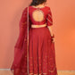 Maroon raabta Lehenga