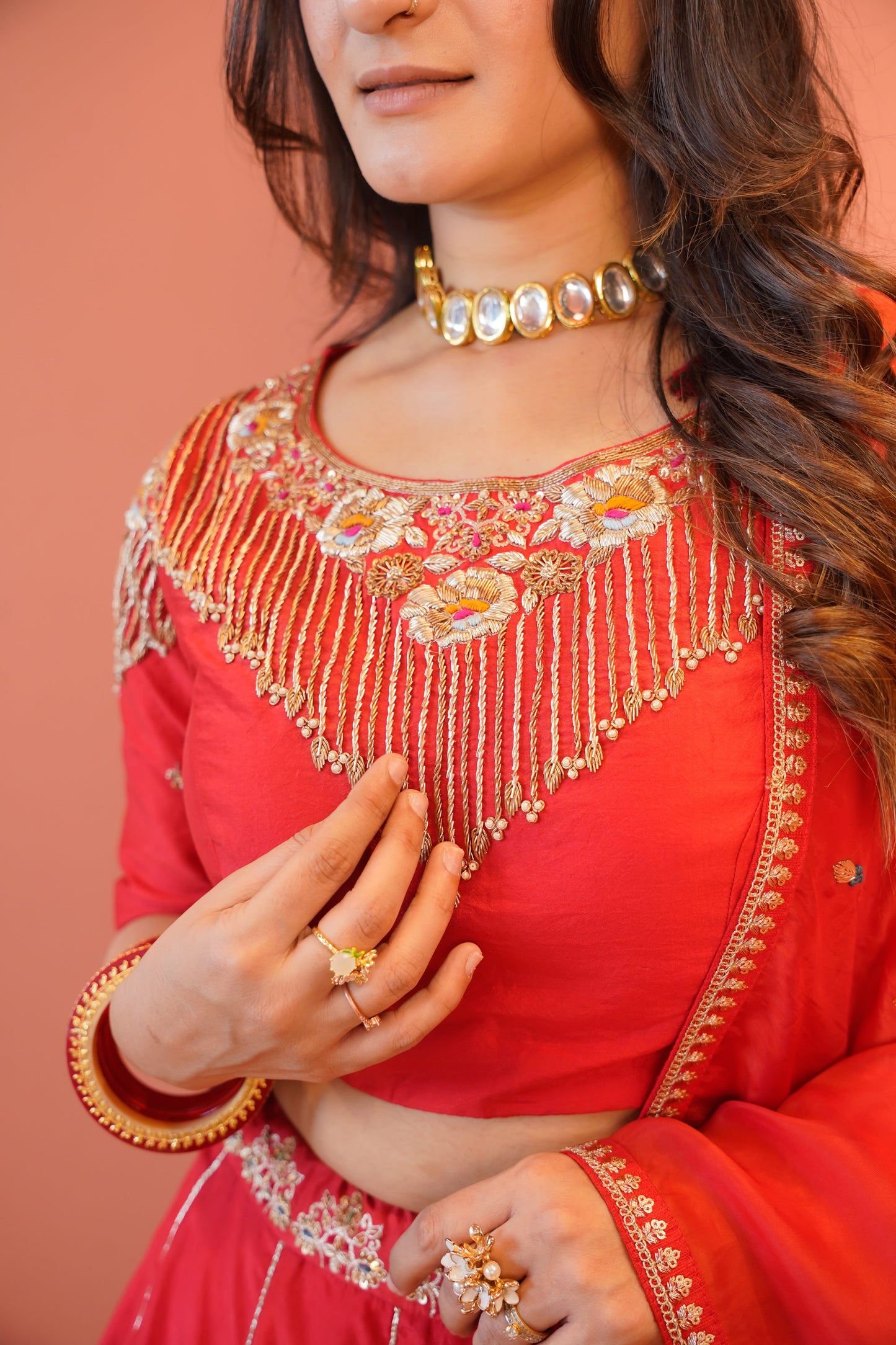 Laal nazakat Lehenga