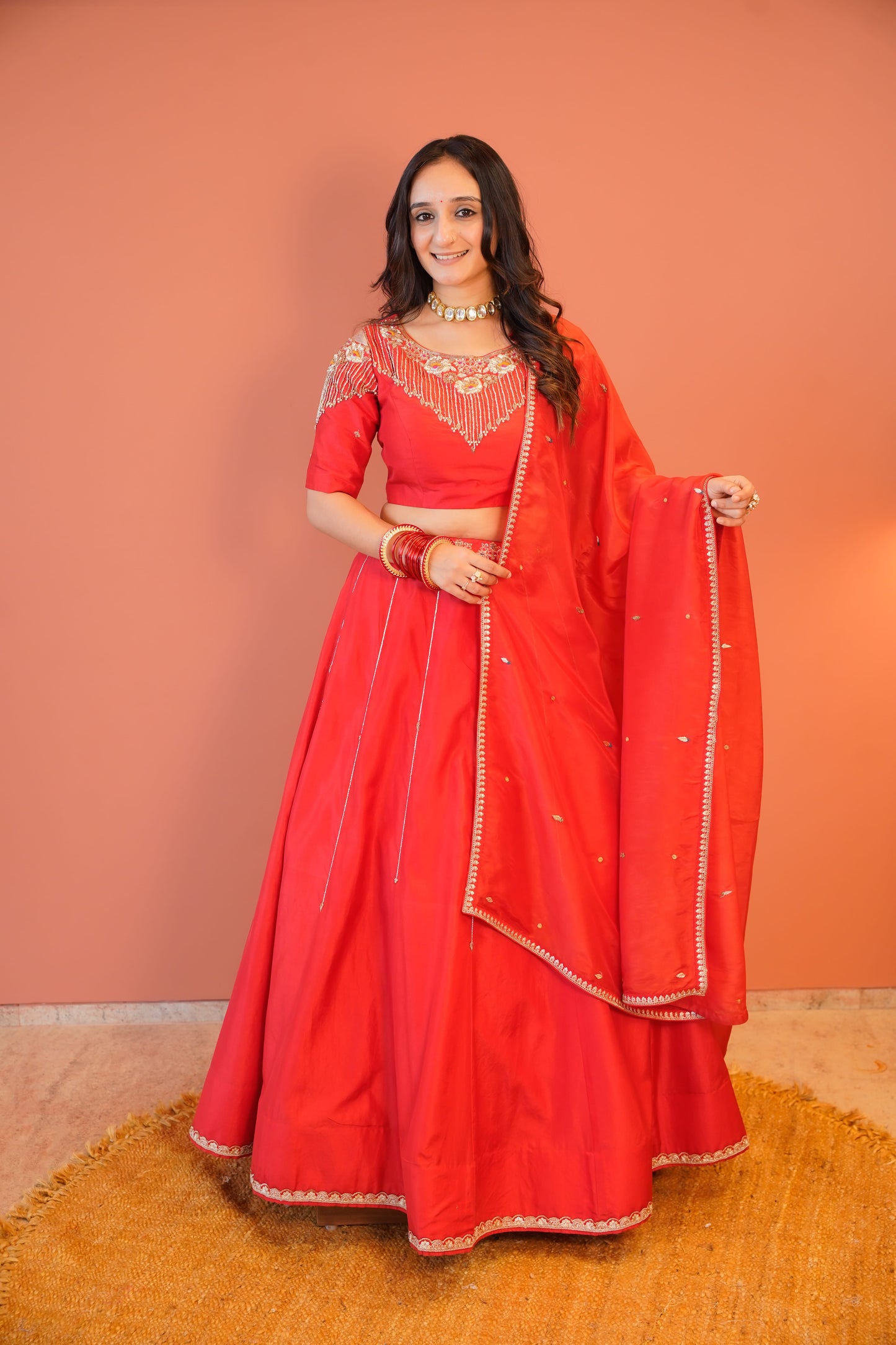 Laal nazakat Lehenga