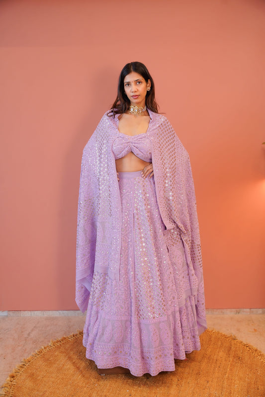 Lilac Sitara Lehenga