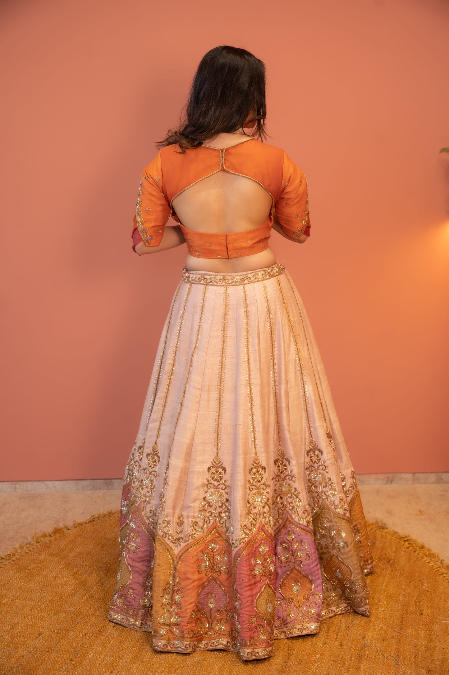 Kesariya Aabha Lehenga
