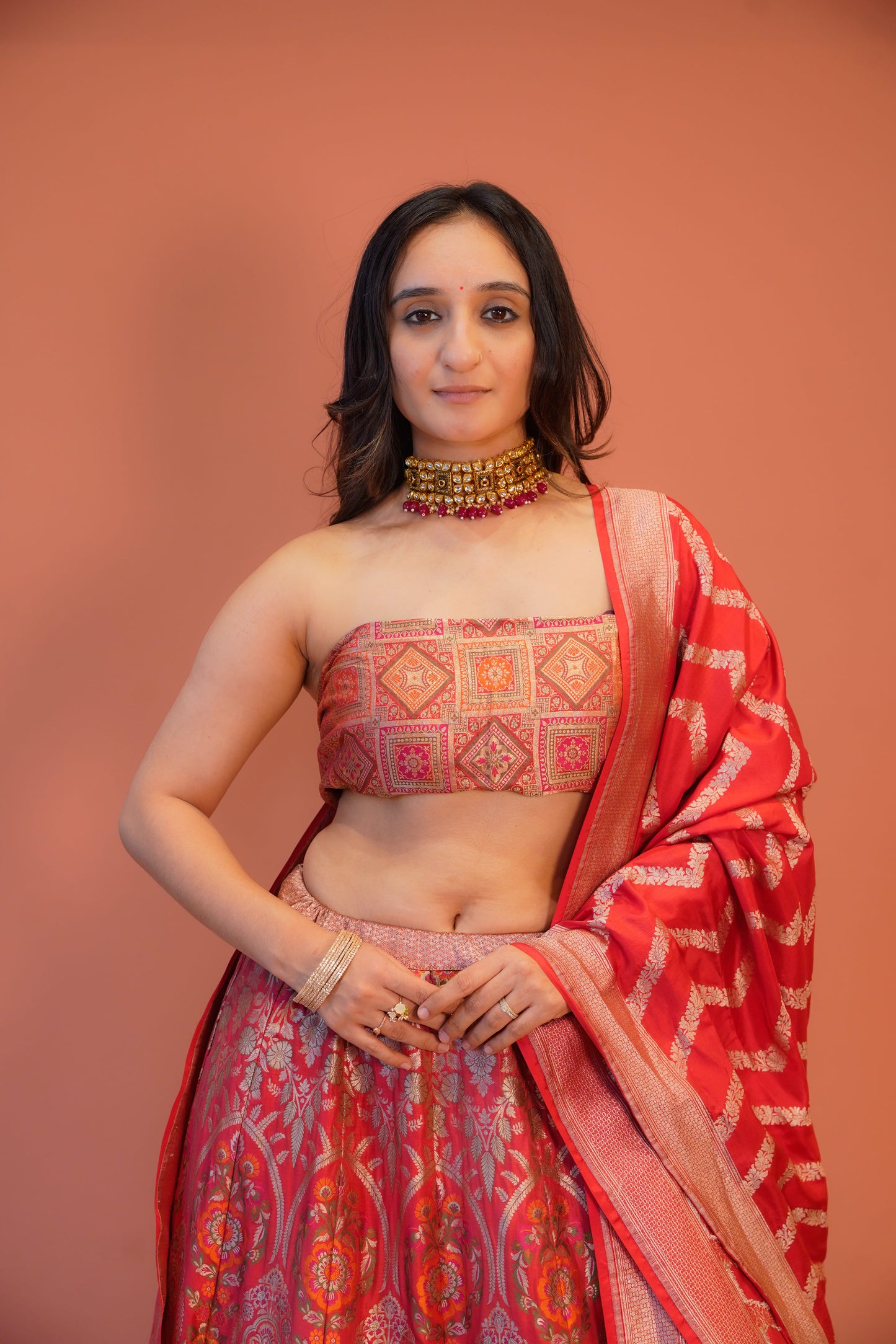 Red Patola Lehenga