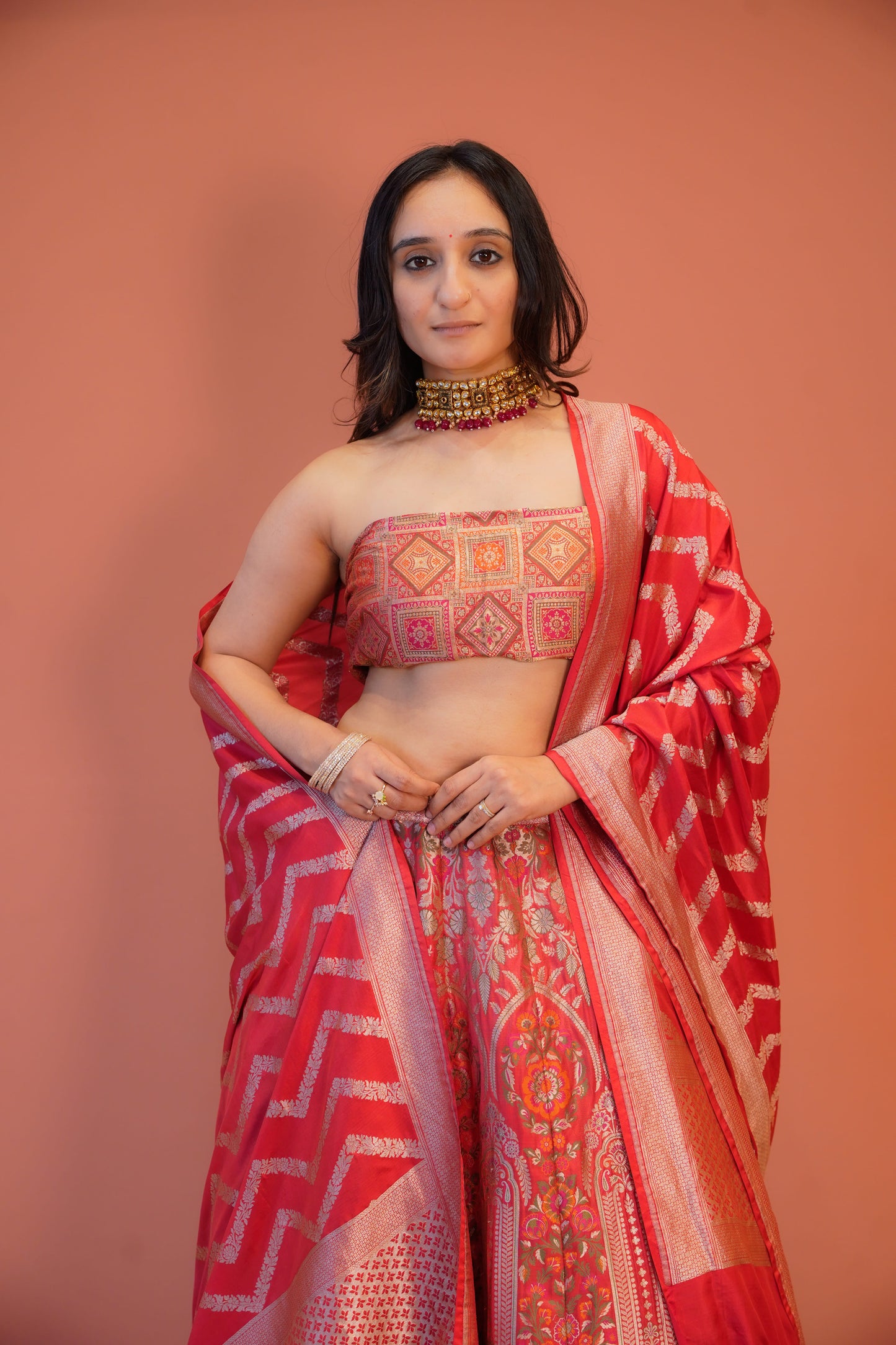 Red Patola Lehenga