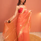 Sunehri Kesariya Leher Saree