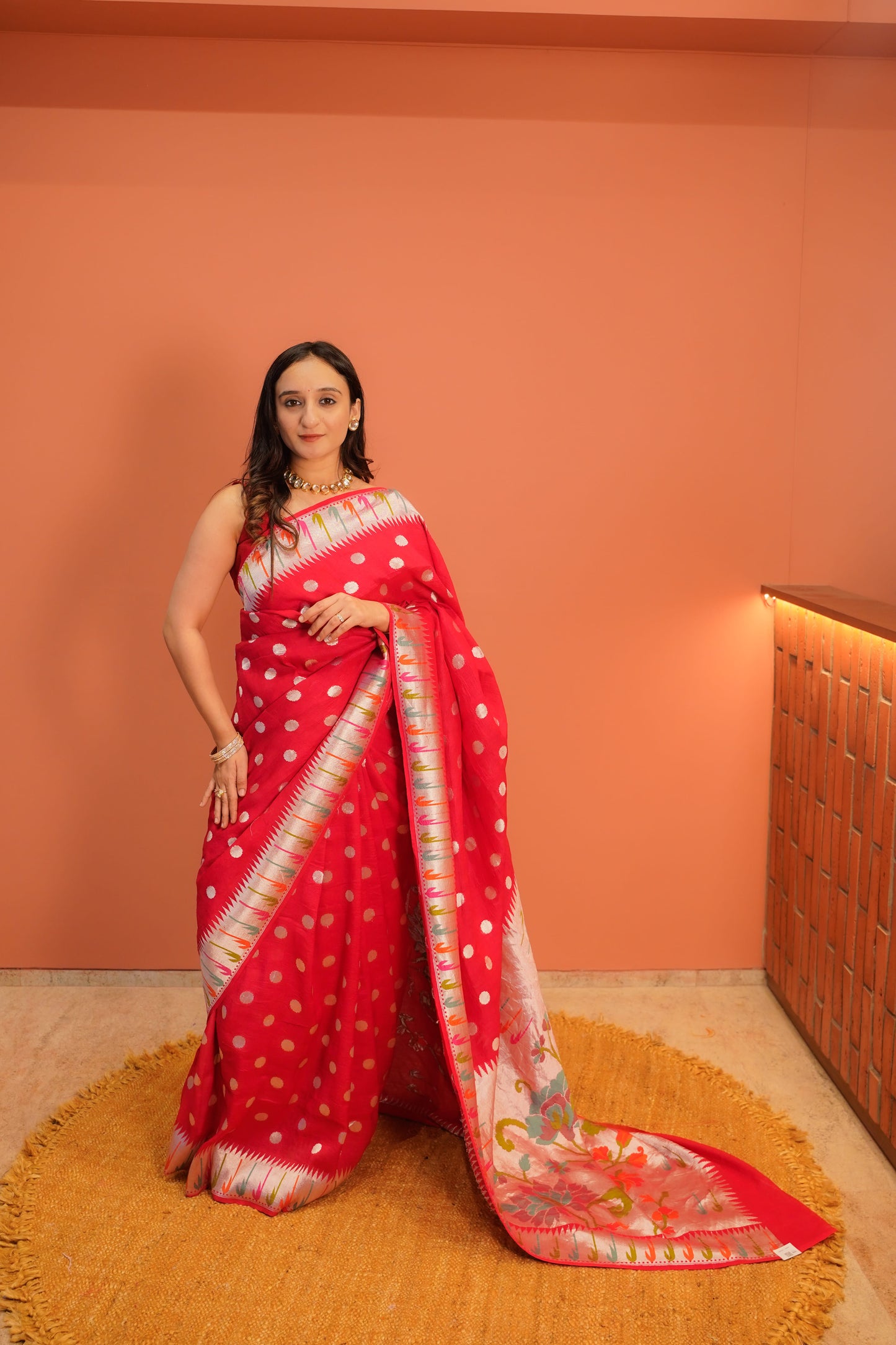 Laal Phool Banarasi Saree