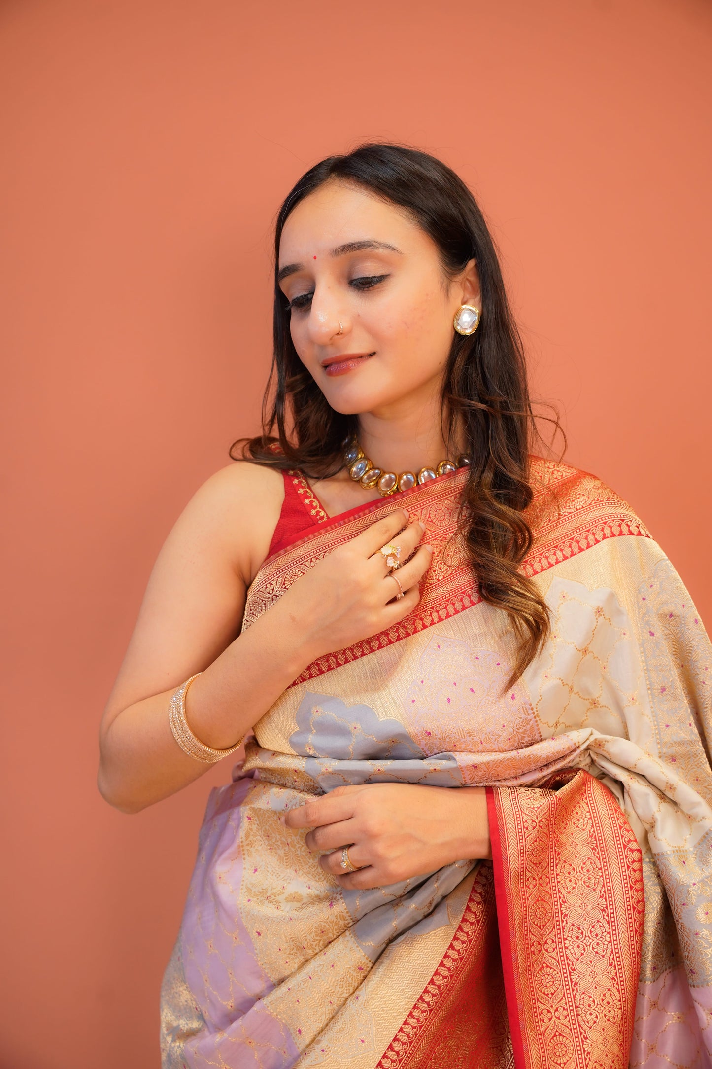 Sunehri Chandan Banarasi Saree