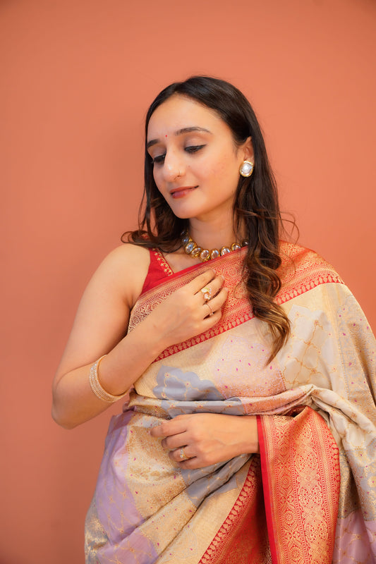 Sunehri Chandan Banarasi Saree