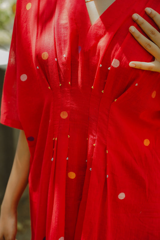 Laal mehfil kaftan style dress