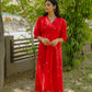 Laal mehfil kaftan style dress